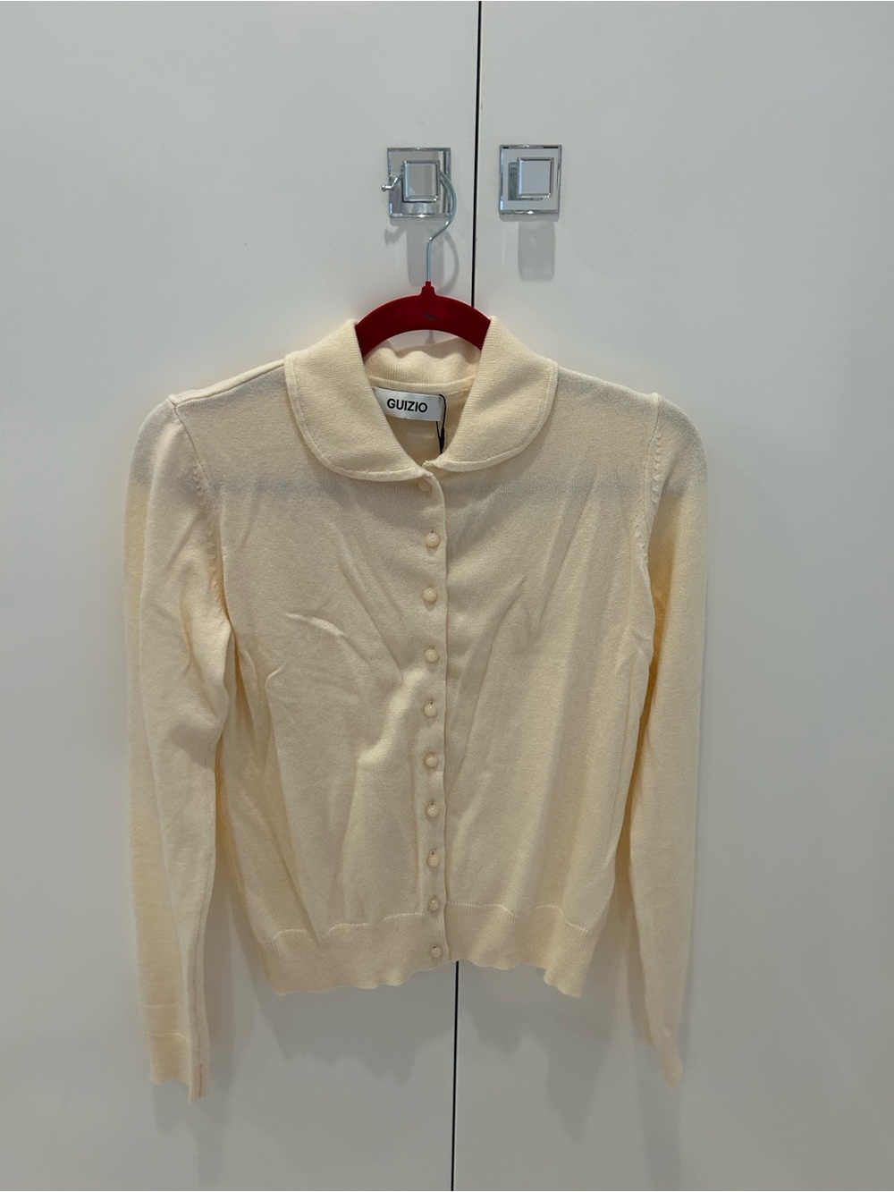 Cream Button-Front Women's Sweater